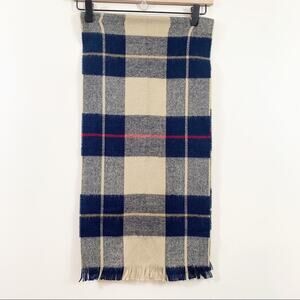 Cashmillion Tan/Navy/Red Plaid Scarf
